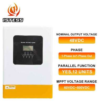 Встроенный солнечный контроллер MPPT на 120А, однофазный гибридный солнечный инвертор 5,5 кВт 6,2 кВт, чистая синусоида, автономный