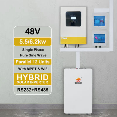 5.5kW 48V Single Phase Hybrid Inverter Pure Sine Wave MPPT 60-500Vdc High Voltage for Home Backup